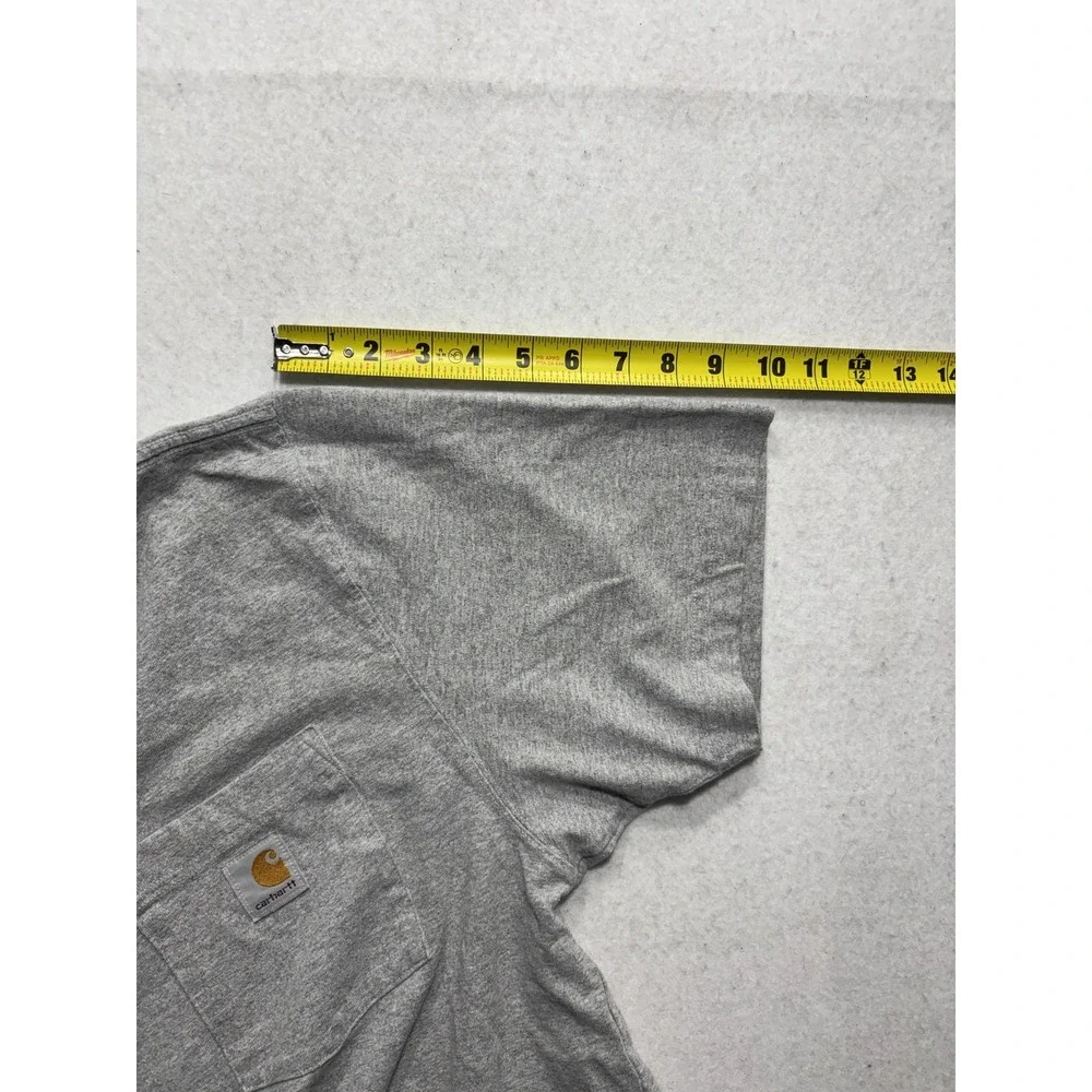 Carhartt Shirt Mens Medium Gray Cropped Pocket T-Shirt Short Sleeve Tagless